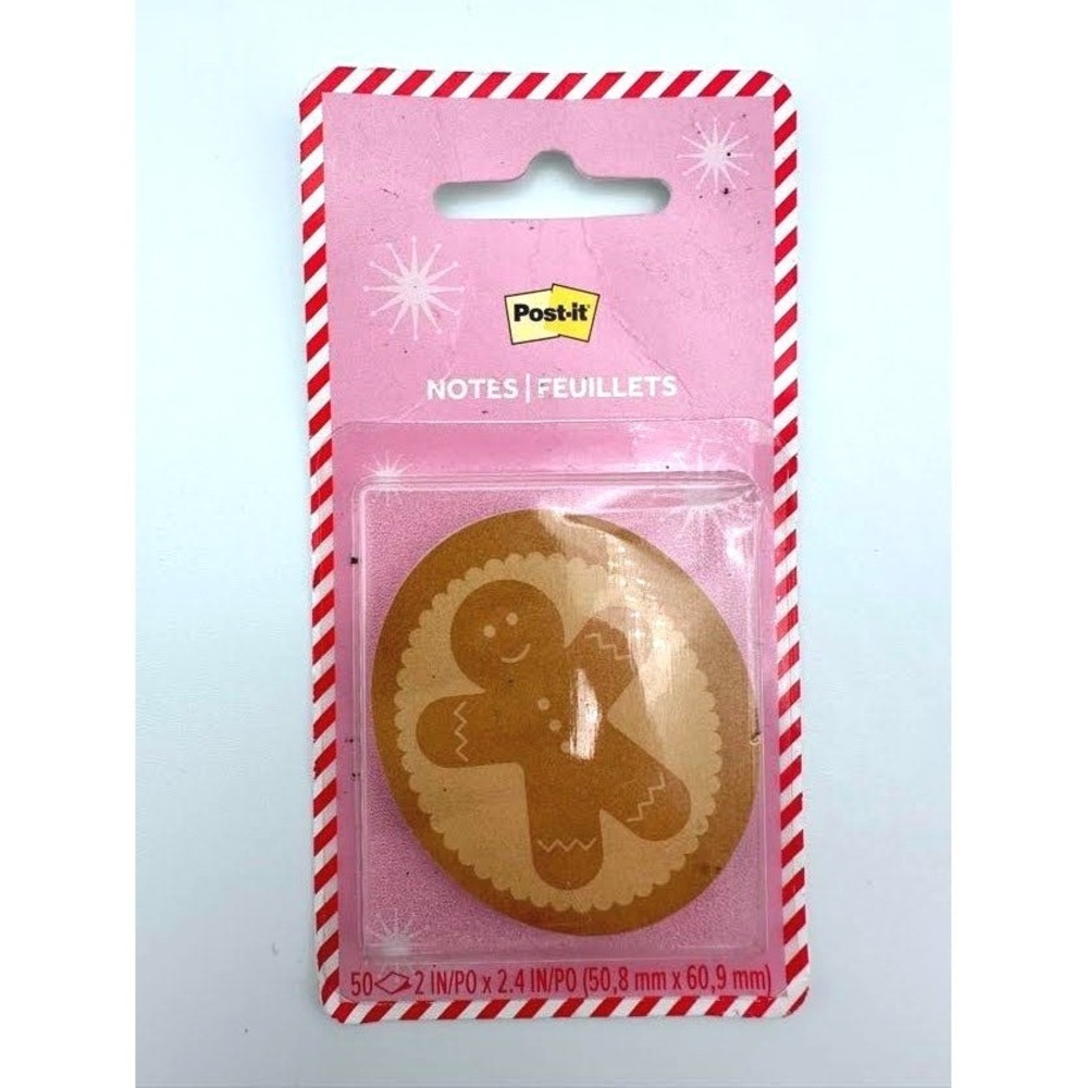 Post-it Jingle Notes Gingerbread Man Sticky Holiday Christmas 50 Sheets New